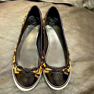 Tory Burch leopard calf hair leather flats